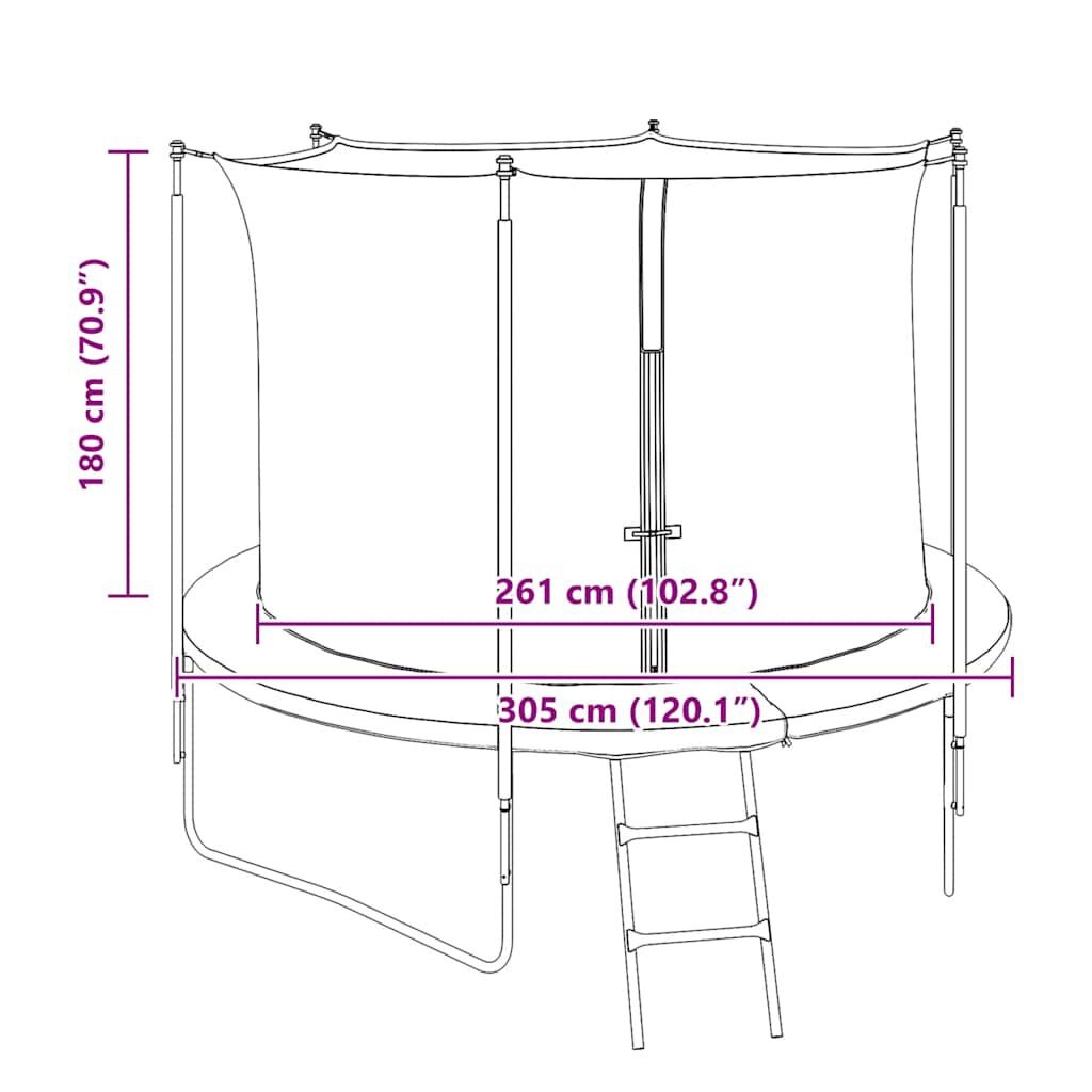 Trampoline Veiligheidsnet 305cm - Zwart - 40% Korting!