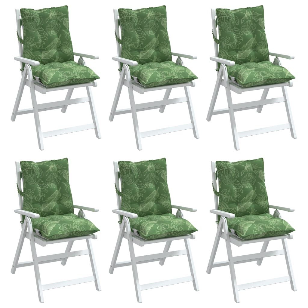 vidaXL Stoelkussens (6 st) Bladpatroon - Lage Rug - 46% Korting!