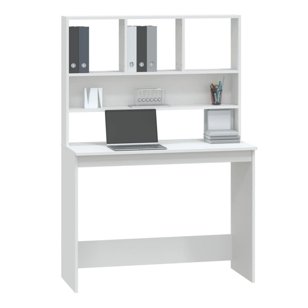 Bureau met Schappen Wit 102cm - 35% Korting!