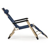 Tuinstoel Ligstoel 2in1 Marineblauw - Frame Schade - 76% Korting!