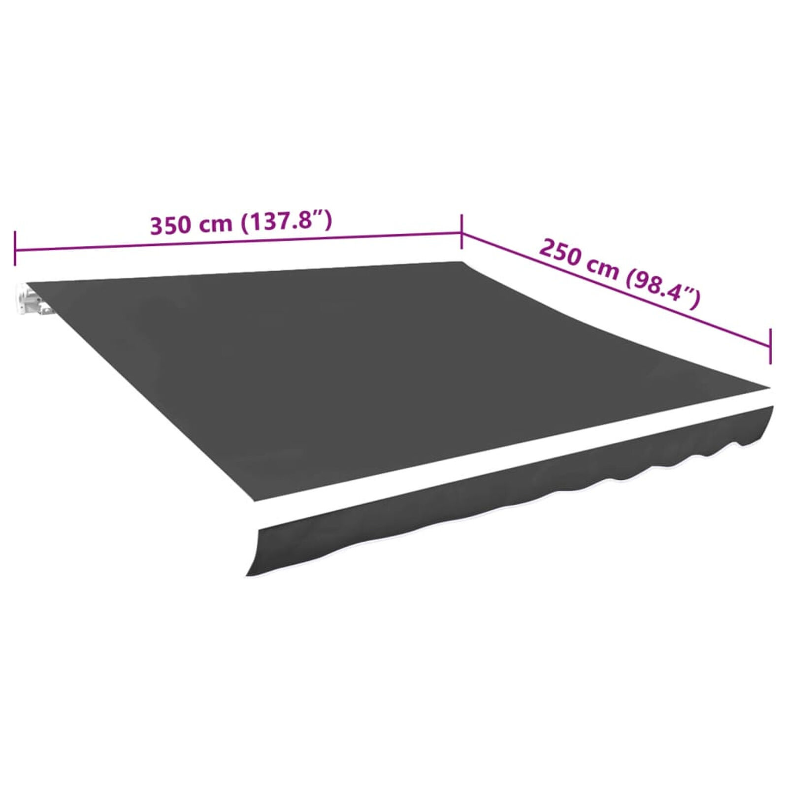vidaXL Luifeldoek 350x250 Antraciet - 46% Korting!