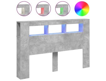 vidaXL LED Hoofdeinde 160cm Betongrijs - 42% Korting!