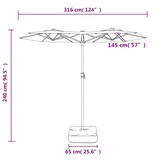 vidaXL Dubbele Parasol Antraciet 316cm - 51% Korting!