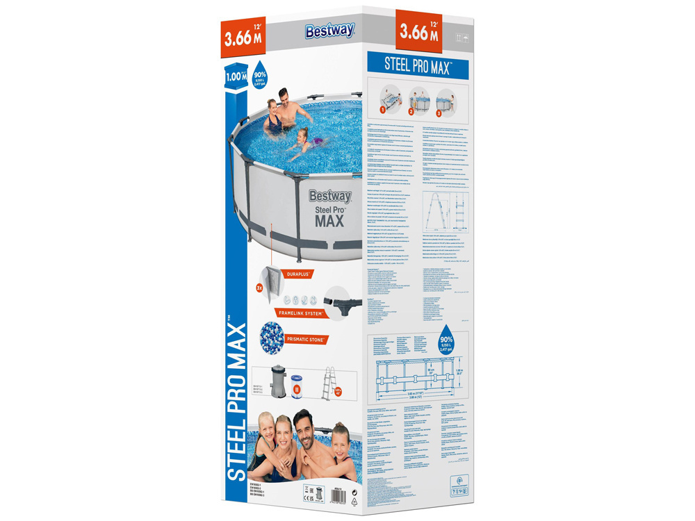 Bestway Zwembad Set 366x100cm - Pomp & Trap - 40% Korting!