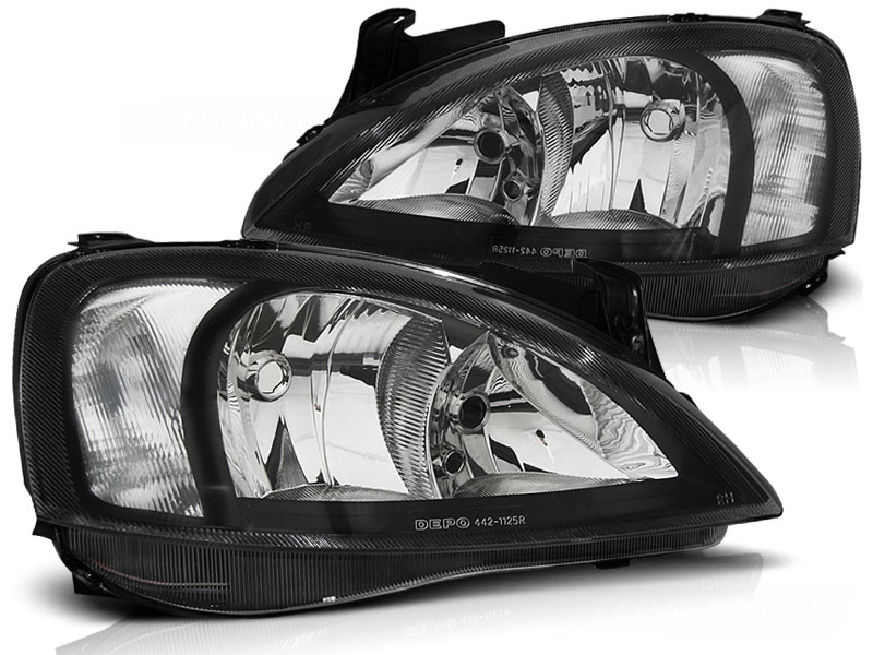 OPEL CORSA C Koplampen Zwart (00-06) - 40% Korting!