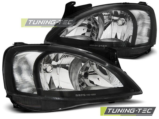 OPEL CORSA C Koplampen Zwart (00-06) - 40% Korting!