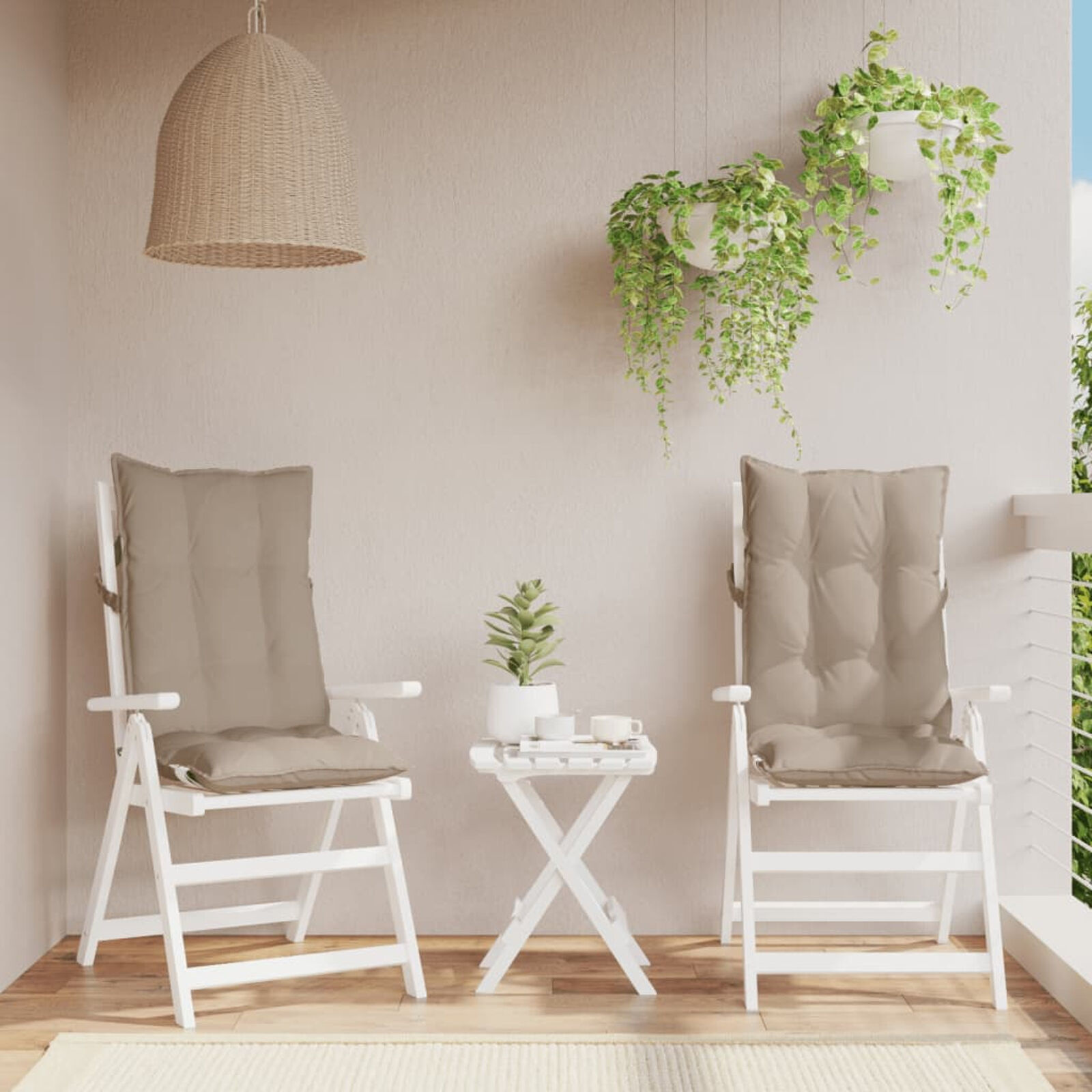 vidaXL Stoelkussens Hoge Rug Taupe (2 st) - 40% Korting!