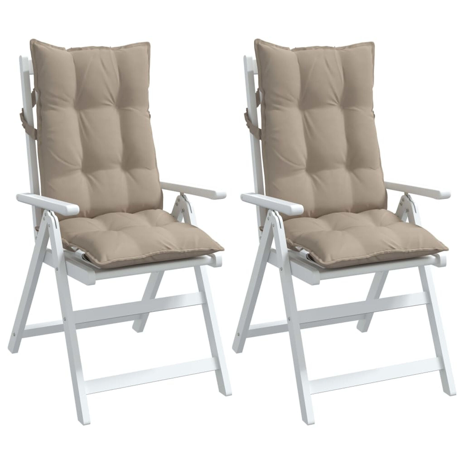 vidaXL Stoelkussens Hoge Rug Taupe (2 st) - 40% Korting!