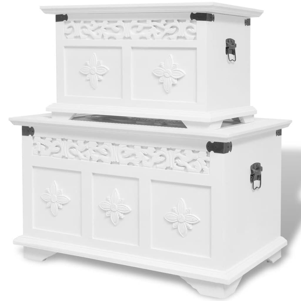 vidaXL Opbergkisten Set Wit (2 st) - 40% Korting!