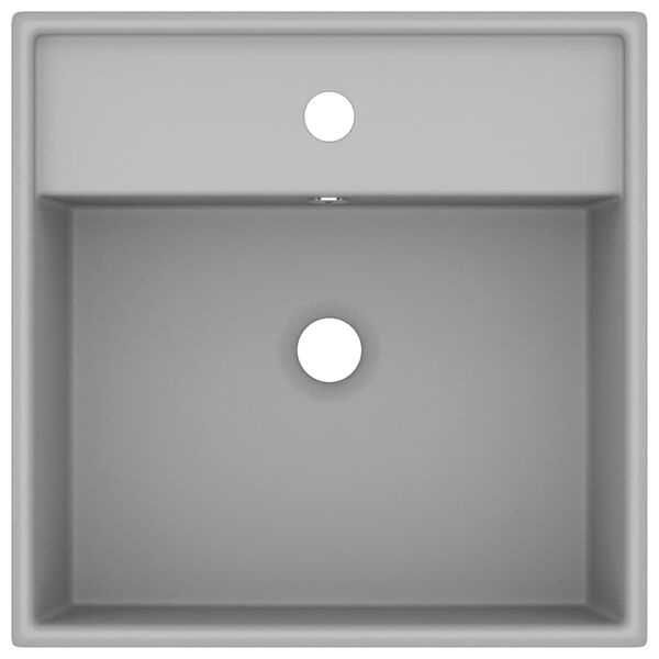 vidaXL Wastafel Vierkant Lichtgrijs - 40% Korting!