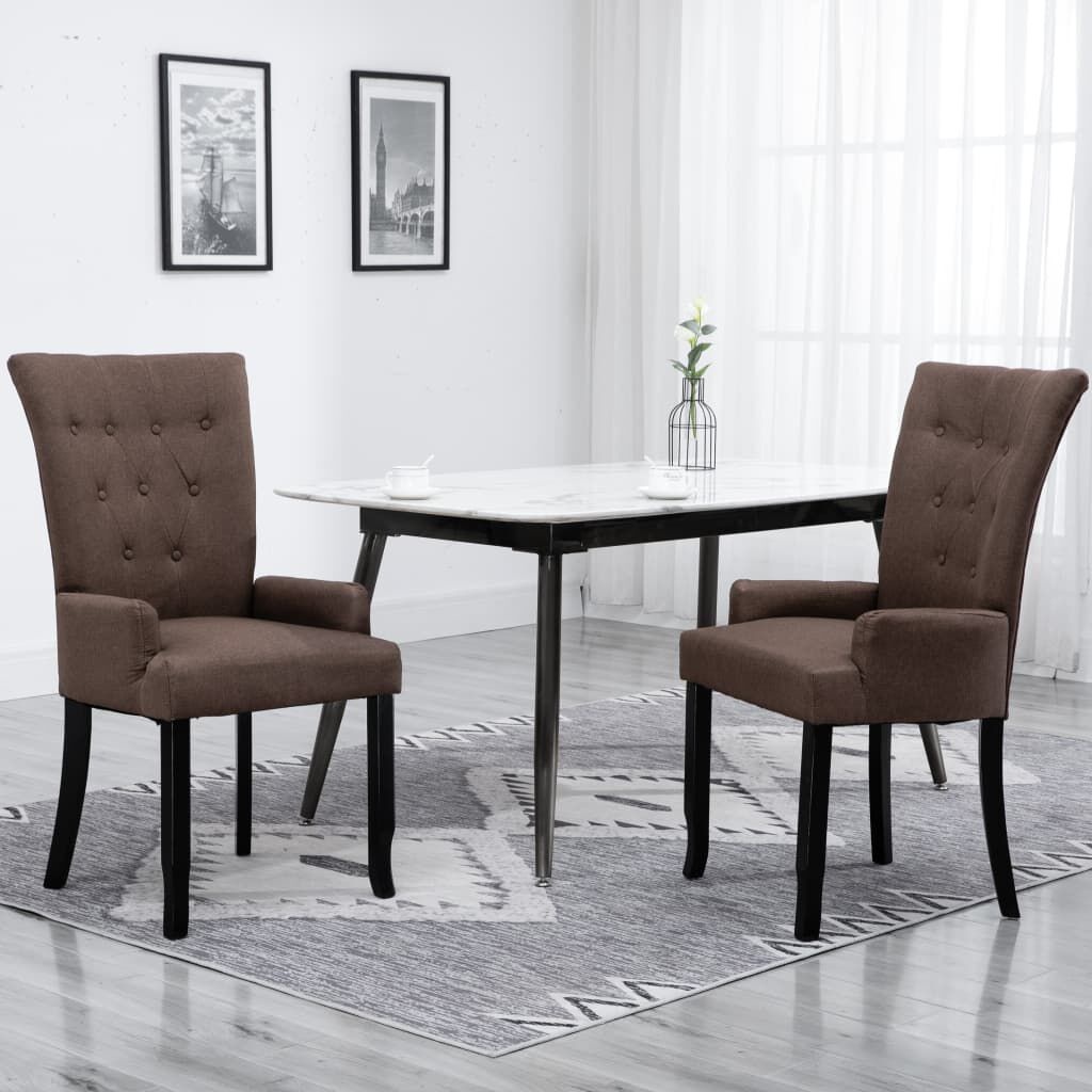 vidaXL Eetkamerstoel Bruin met Armleuning - 60% Korting!