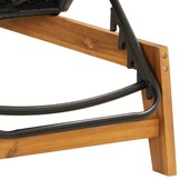 Ligbed Zwart/Bruin Acaciahout & Rattan - 61% Korting!