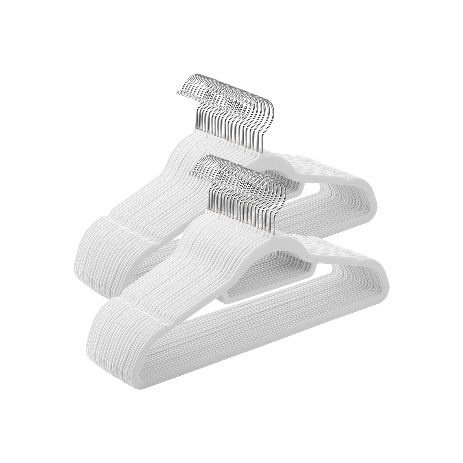 Antislip Kledinghangers met Stang - Zilver/Wit - 35% Korting!