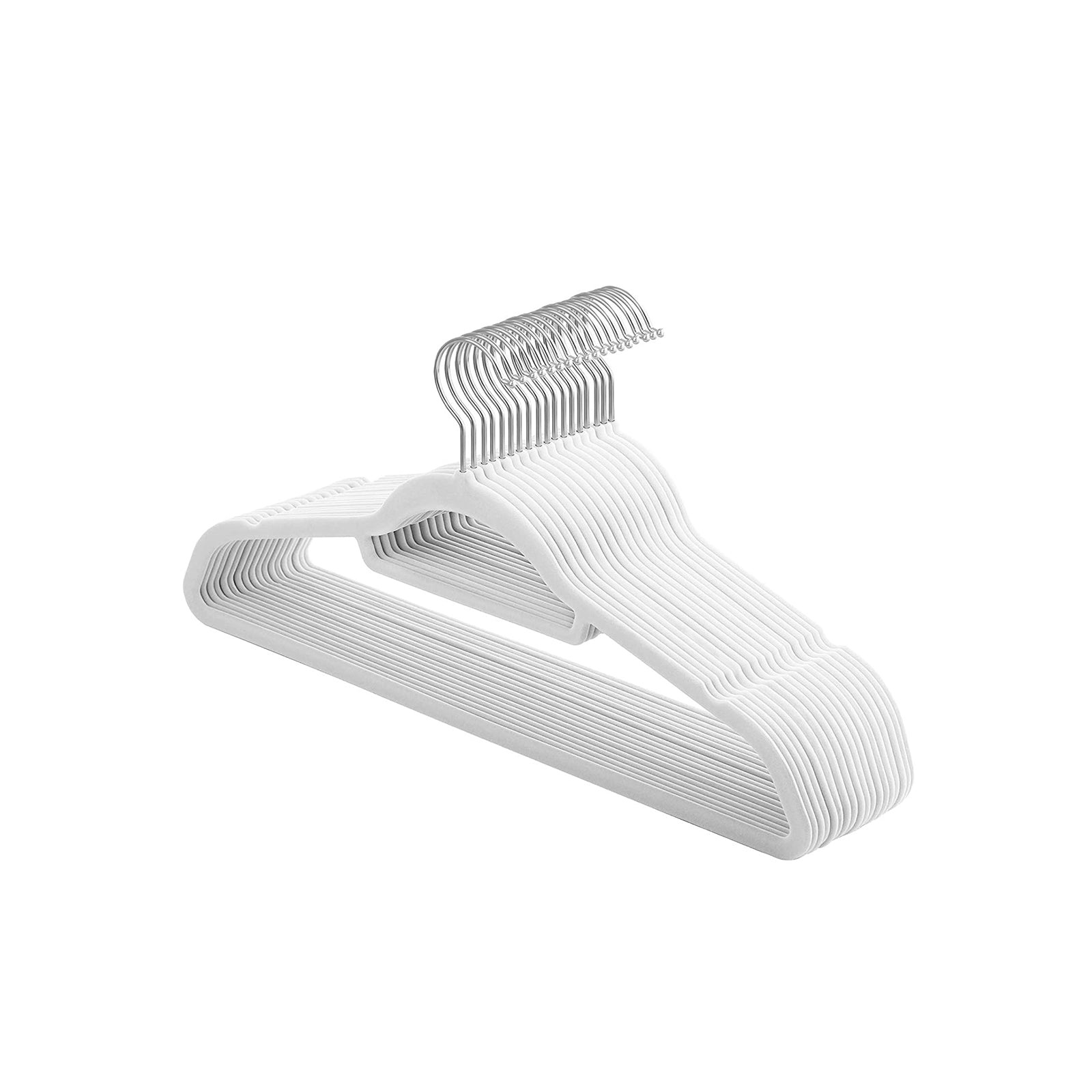 Antislip Kledinghangers met Stang - Zilver/Wit - 35% Korting!