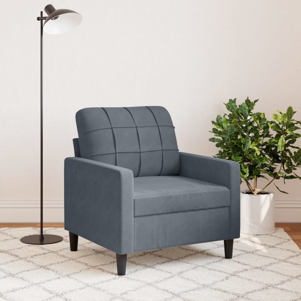 VidaXL Fauteuil Fluweel Donkergrijs -55% Korting!