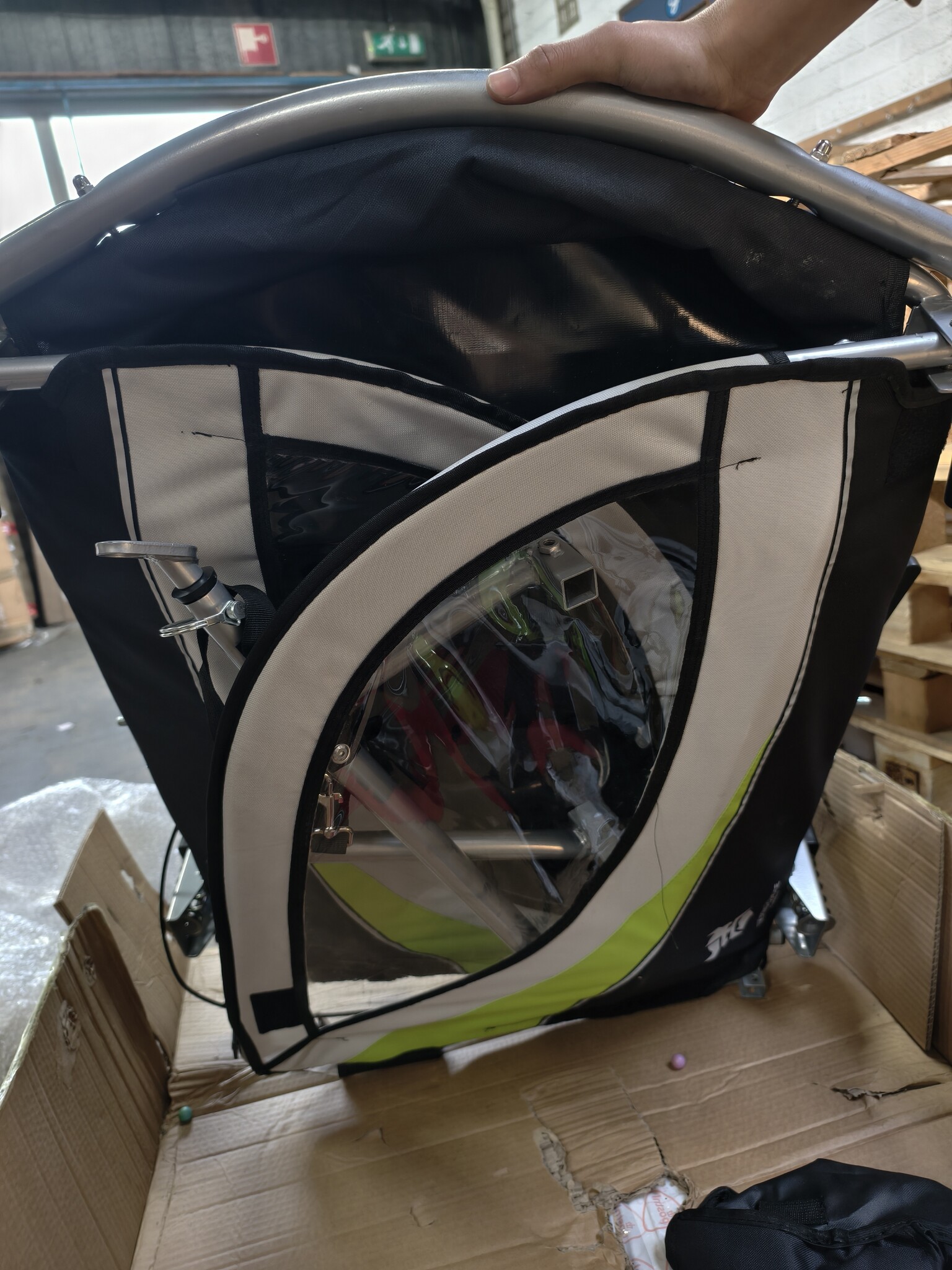 Fietskar Kind & Buggy 2-Zits Lime - Met Schokbrekers - 40% Korting!