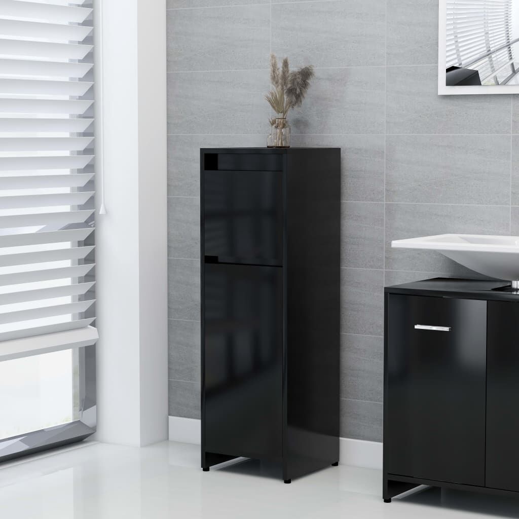 vidaXL Badkamerkast Zwart 30x30x95cm - 64% Korting!