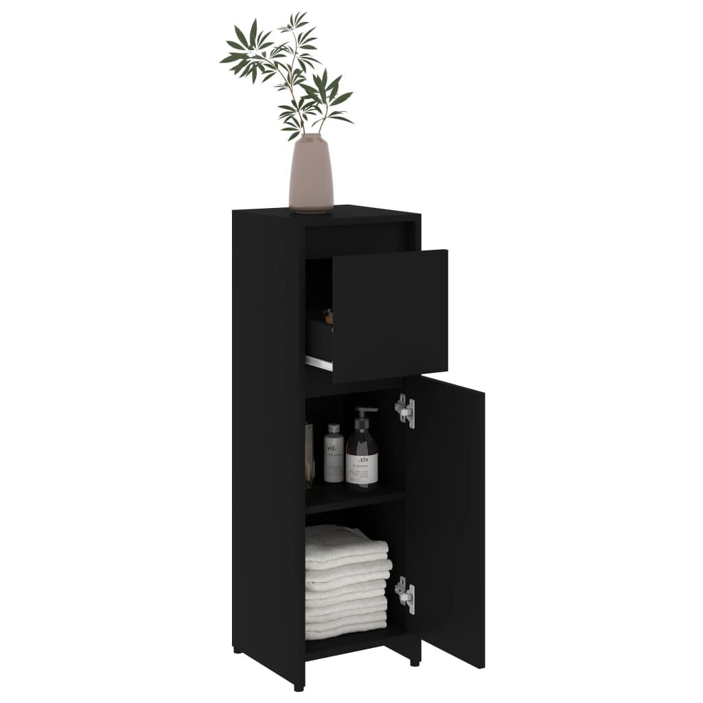 vidaXL Badkamerkast Zwart 30x30x95cm - 64% Korting!