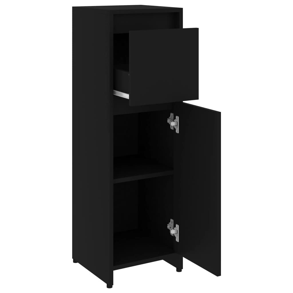vidaXL Badkamerkast Zwart 30x30x95cm - 64% Korting!
