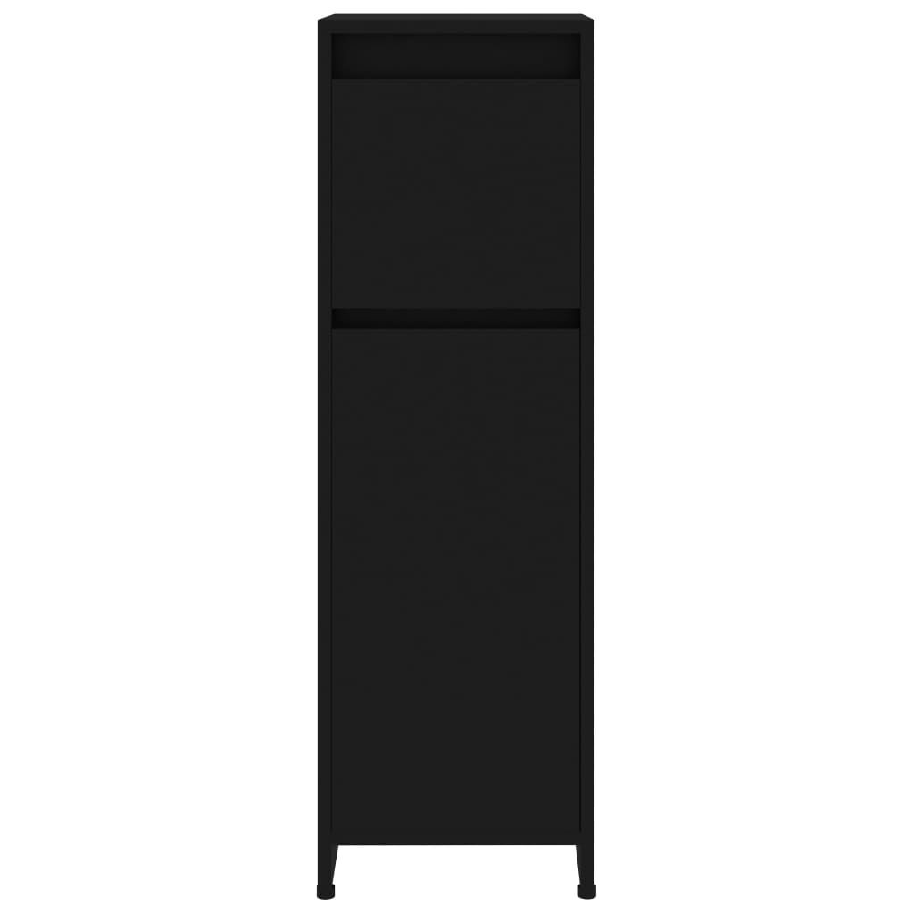 vidaXL Badkamerkast Zwart 30x30x95cm - 64% Korting!