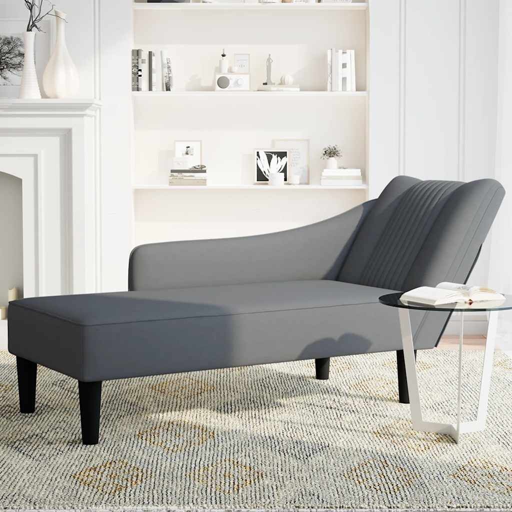 VidaXL Chaise Longue Donkergrijs - 60% Korting! (beschadigd)