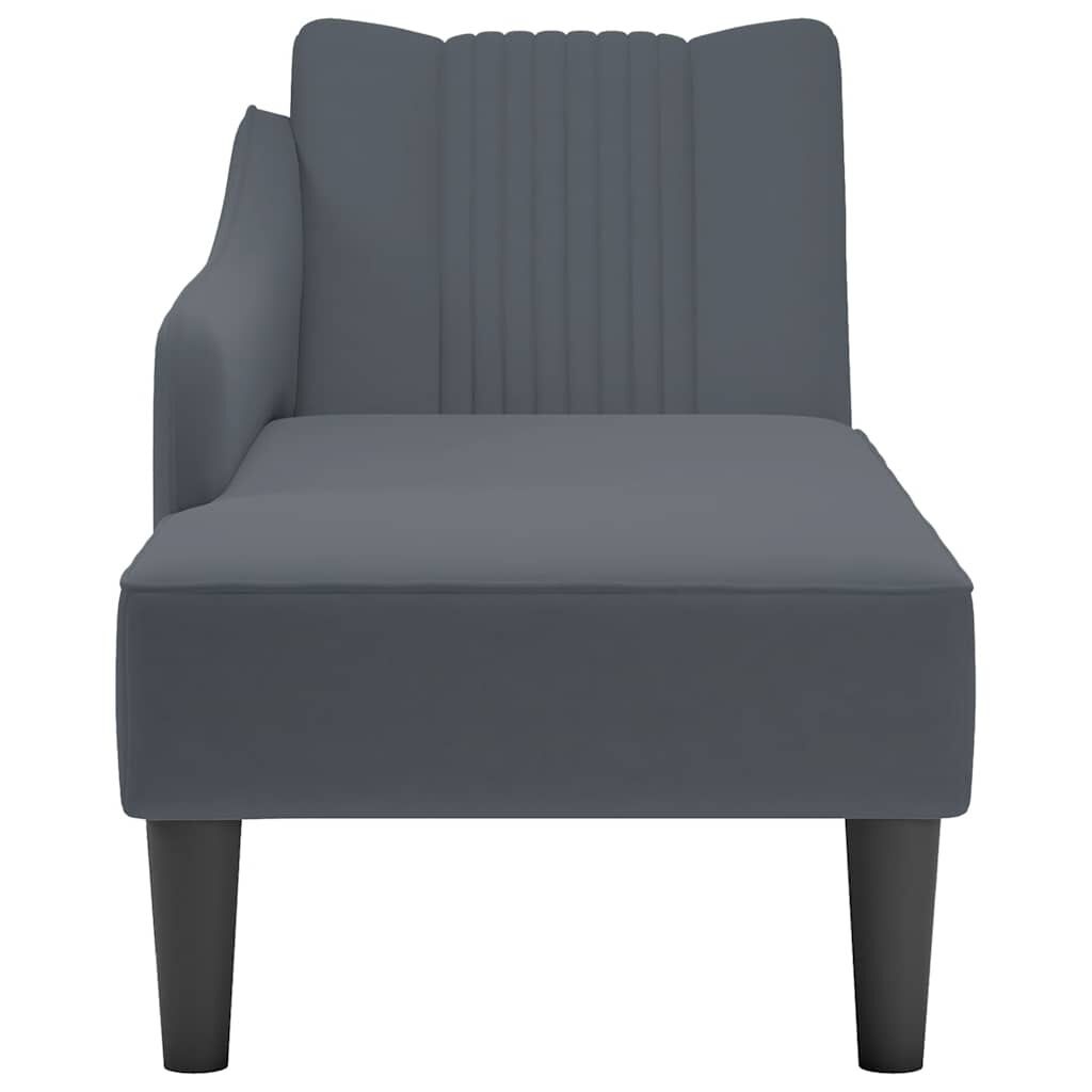 VidaXL Chaise Longue Donkergrijs - 60% Korting! (beschadigd)