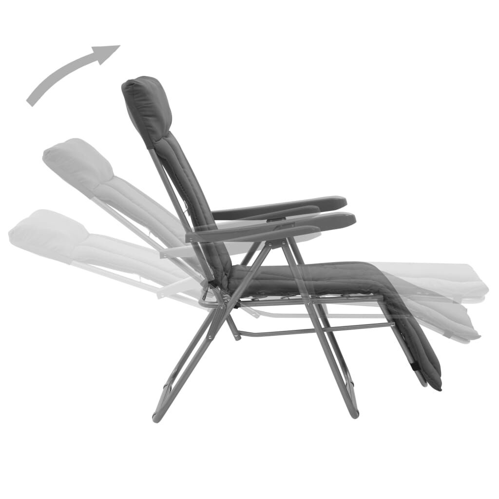 vidaXL Tuinstoelen (2 st) Grijs - 40% Korting! Inklapbaar & Verstelbaar