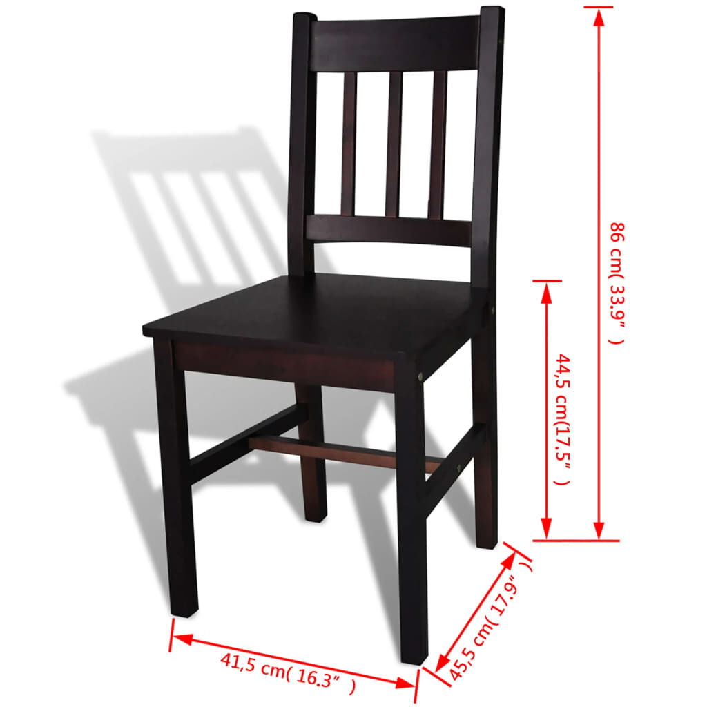 vidaXL Eetkamerstoelen (4 st) Donkerbruin -46%! Grenenhout