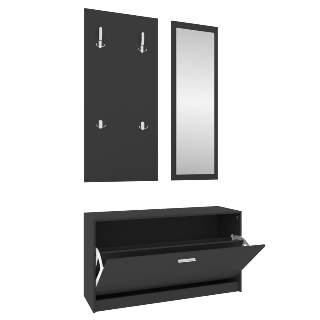vidaXL Schoenenkastset 3-in-1 Zwart - 40% Korting!