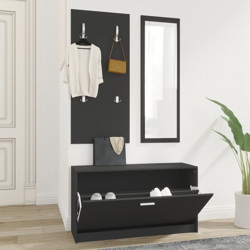 vidaXL Schoenenkastset 3-in-1 Zwart - 40% Korting!