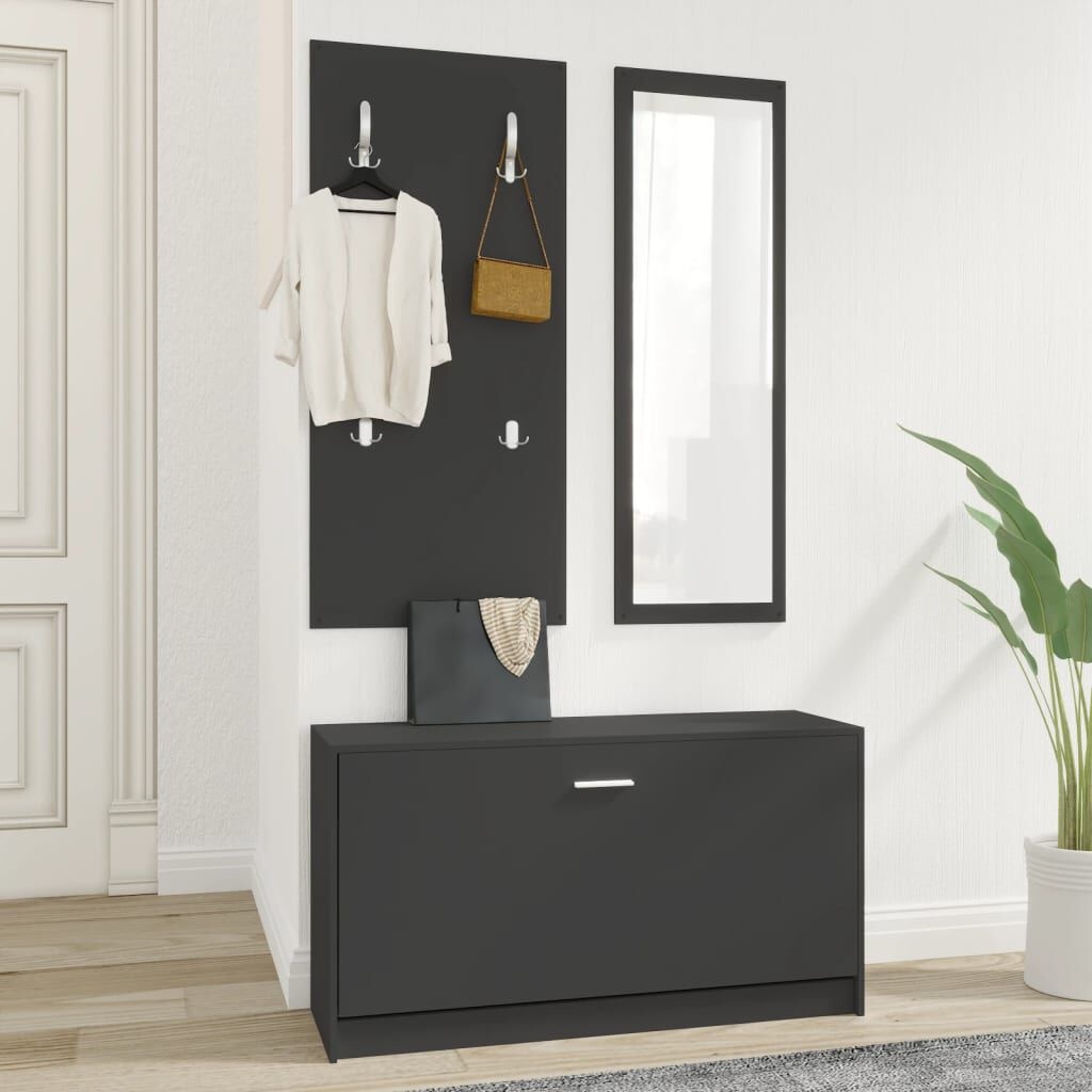 vidaXL Schoenenkastset 3-in-1 Zwart - 40% Korting!