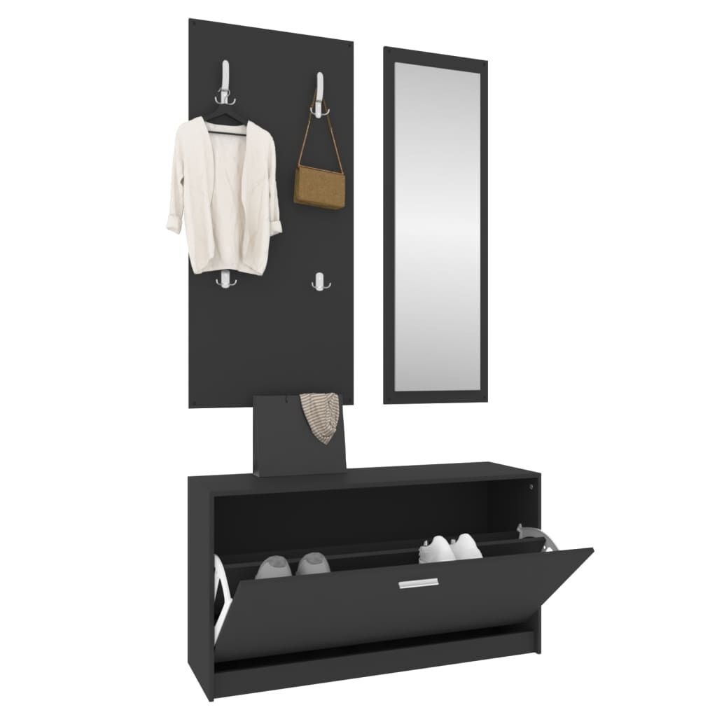 vidaXL Schoenenkastset 3-in-1 Zwart - 40% Korting!