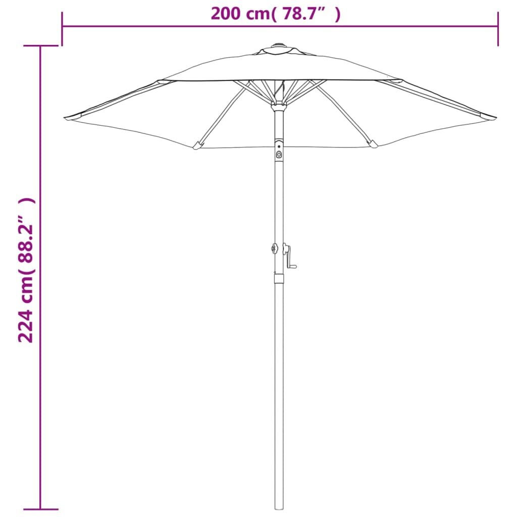 vidaXL Parasol Bordeauxrood 200x224cm - 51% Korting!