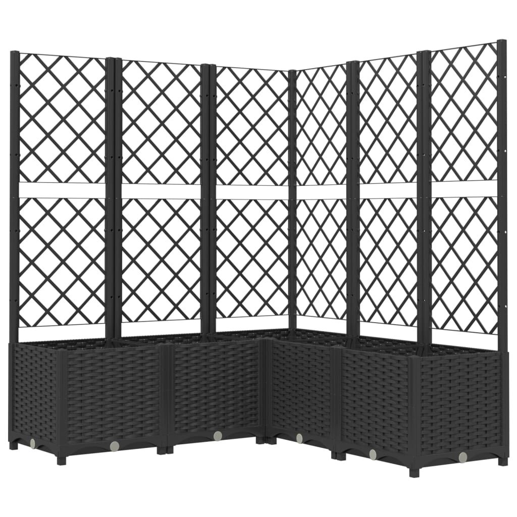 vidaXL Plantenbak met Latwerk Zwart - 42% Korting!