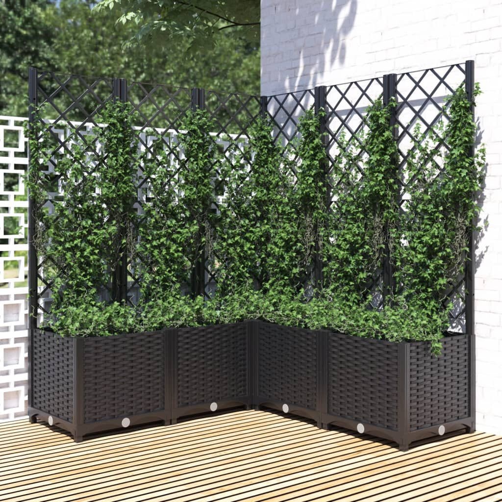 vidaXL Plantenbak met Latwerk Zwart - 42% Korting!