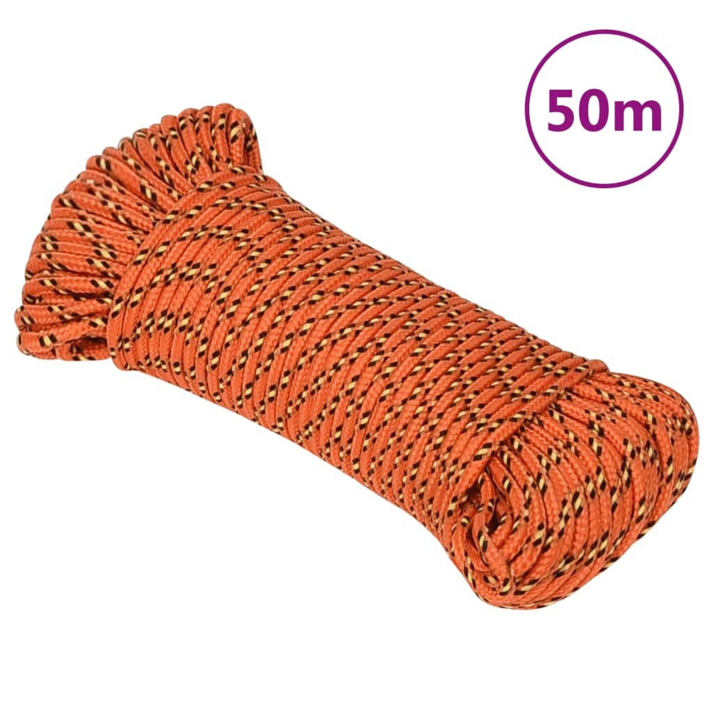 VidaXL Boottouw Oranje 4mm 50m - 53% Korting!