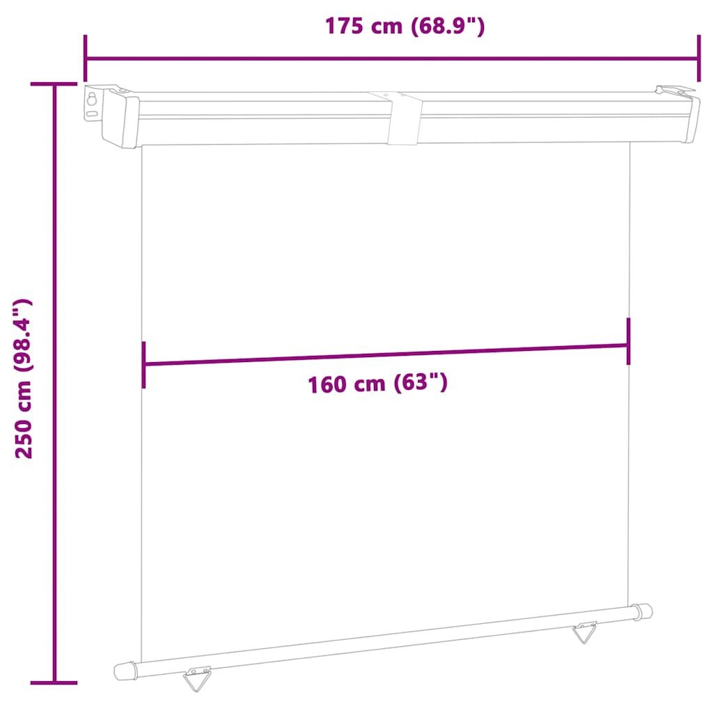 Balkonscherm Grijs 175x250cm - 56% Korting! (Retour)