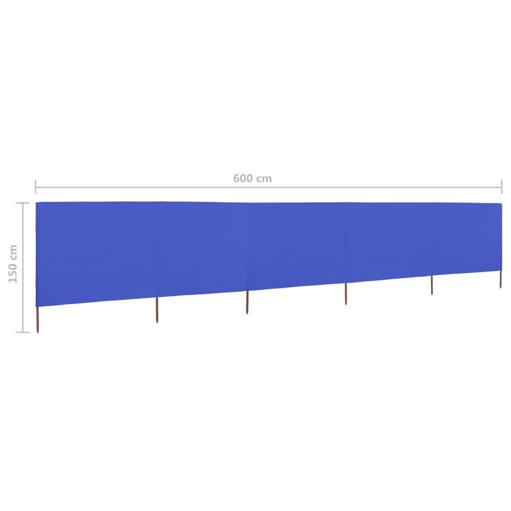 Windscherm 600cm Azuurblauw - 64% Korting! (Beschadigd)