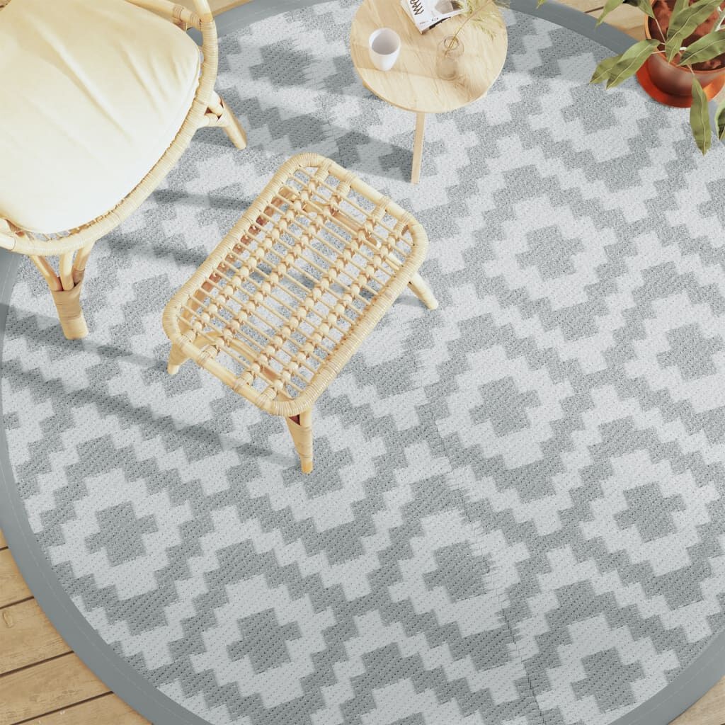 vidaXL Buitenkleed ARAKIL Ø200cm Grijs - 51% Korting!