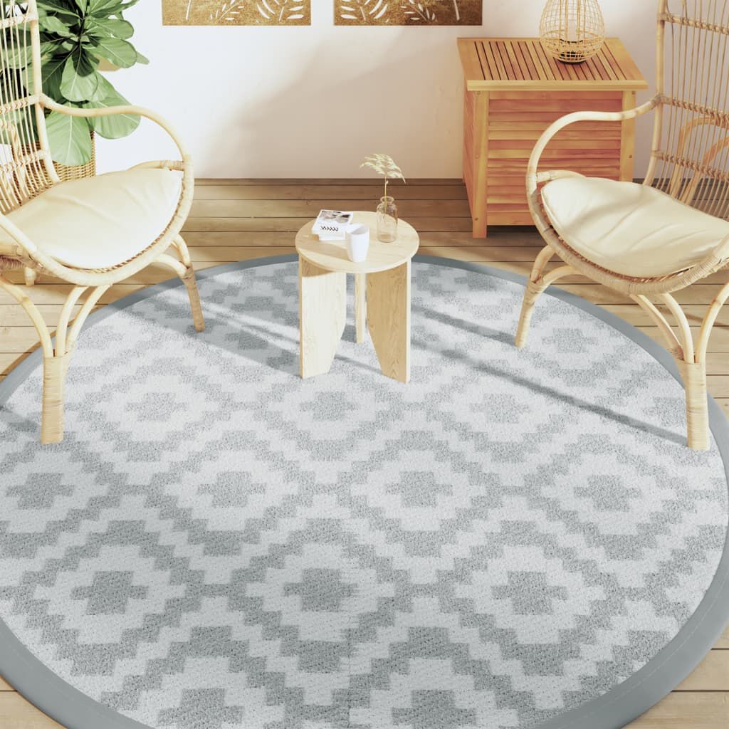 vidaXL Buitenkleed ARAKIL Ø200cm Grijs - 51% Korting!