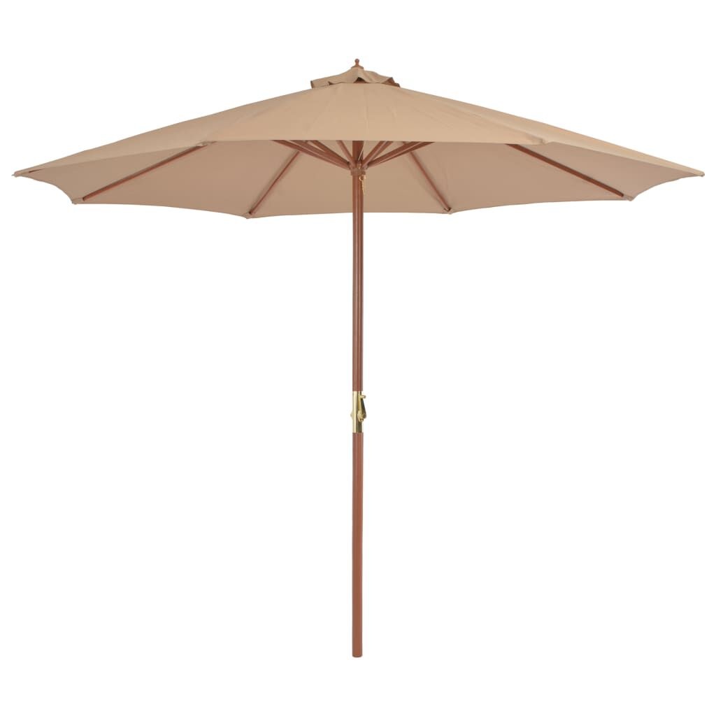 Parasol 300cm Taupe - Hout - Zo Goed Als Nieuw! 46% Korting