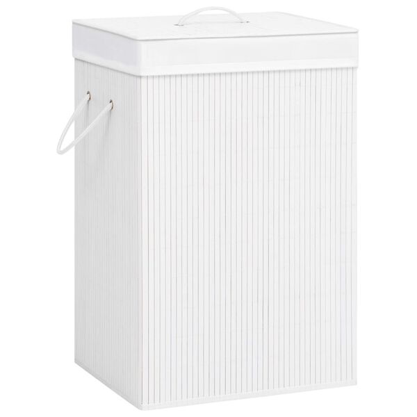 VidaXL Wasmand Bamboe Wit 72L - 51% Korting!