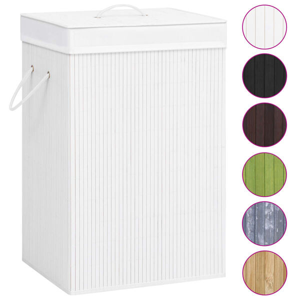 VidaXL Wasmand Bamboe Wit 72L - 51% Korting!