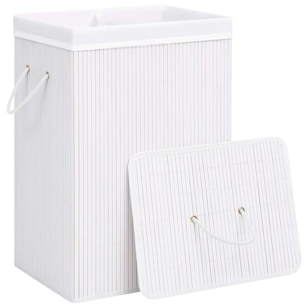 VidaXL Wasmand Bamboe Wit 72L - 51% Korting!