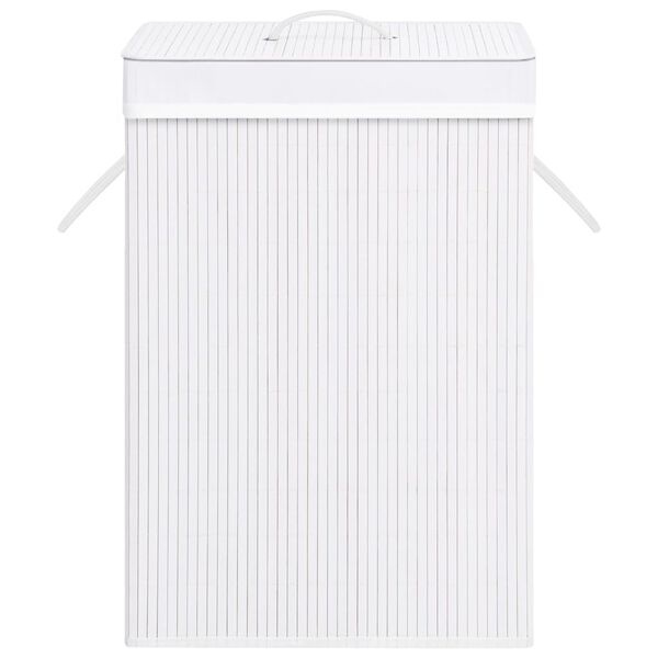 VidaXL Wasmand Bamboe Wit 72L - 51% Korting!