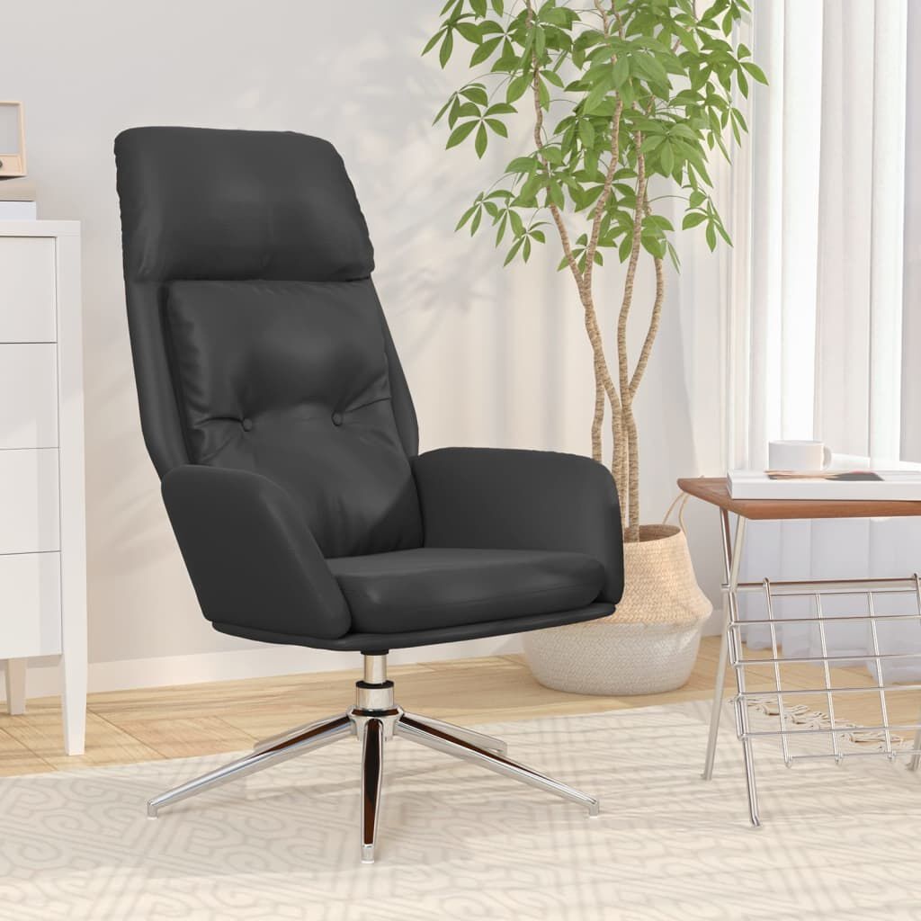 VidaXL Leren Relaxstoel Zwart - 47% Korting! Zo Goed Als Nieuw