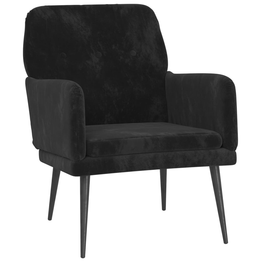 Luxe Velvet Fauteuil Zwart - 62x79x79 cm - 40% Korting!