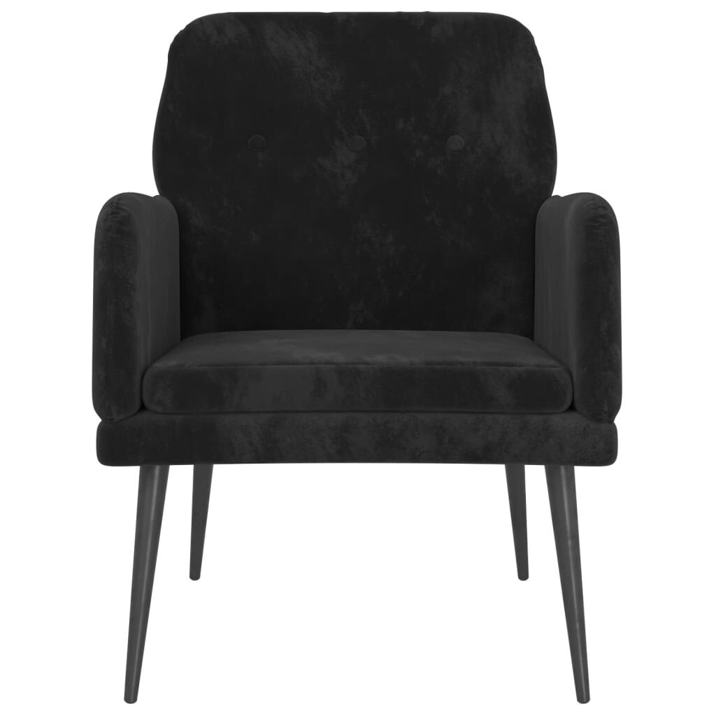 Luxe Velvet Fauteuil Zwart - 62x79x79 cm - 40% Korting!
