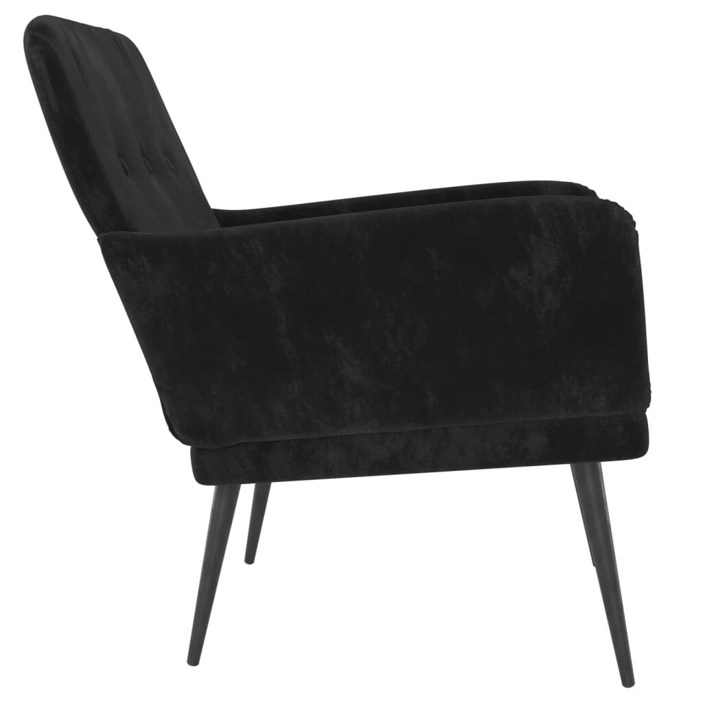 Luxe Velvet Fauteuil Zwart - 62x79x79 cm - 40% Korting!