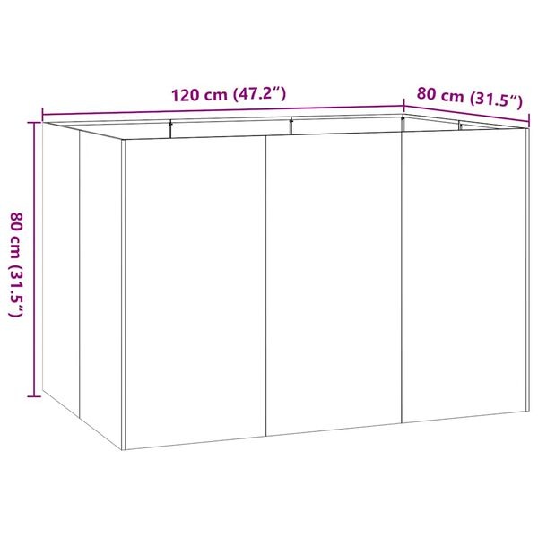 vidaXL Plantenbak RVS 120x80x80cm - 56% Korting!